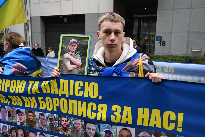 俄烏戰爭4年  布魯塞爾挺烏遊行