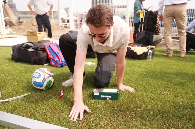 台中國際足球運動休閒園區　副球場人工草皮檢測