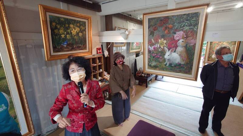 嘉義水道頭文創聚落黃美賢油畫展 洋溢年節吉祥喜氣