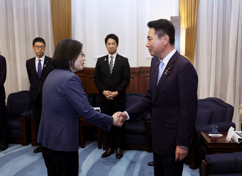 接見日本在野黨訪團 蔡總統盼助台加入CPTPP