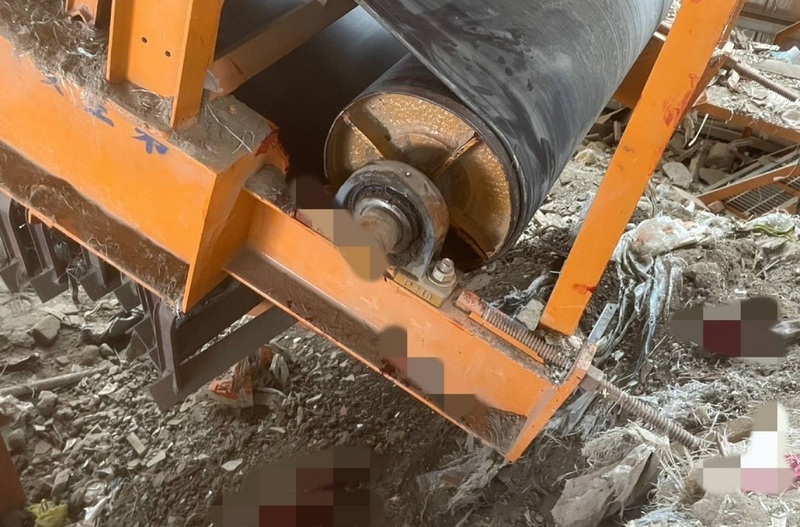 新北工安意外 工人手臂遭輸送帶夾斷送醫急救