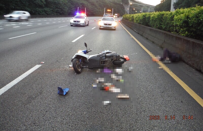 8旬翁騎機車誤闖國道車禍受傷 幸無生命危險