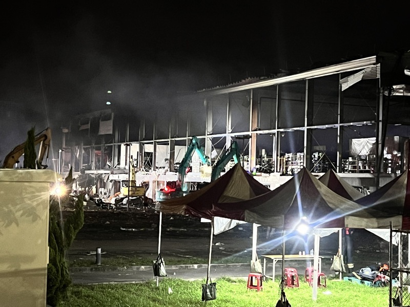 明揚工廠天花板炸垮 續搜2樓研判失聯者被壓住