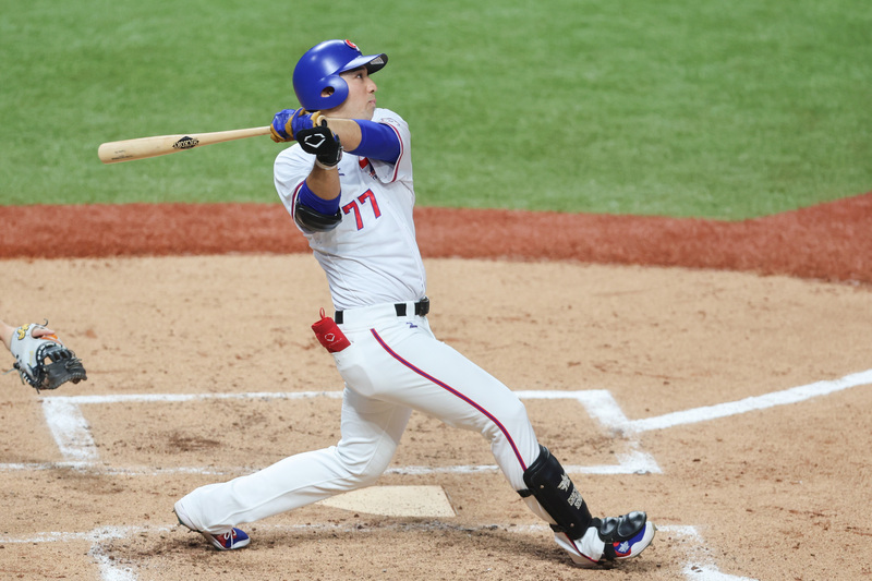 亞運棒球台韓戰 鄭宗哲林安可敲長打1比0領先