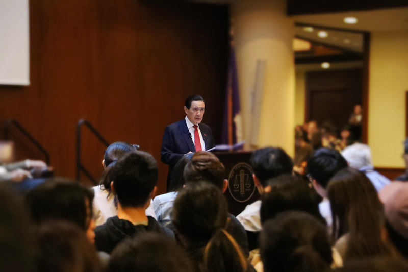 赴紐約大學演說 馬英九：美國應鼓勵兩岸和談