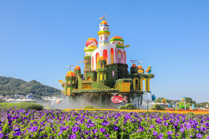 台中花毯節11/11登場 「漂浮花都」城堡先開箱
