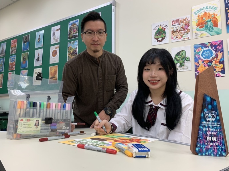 竹市光復高中吳姍儒展創意 技藝競賽商業廣告獲優勝
