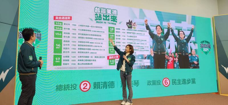 倒數10天環台3圈 賴營站路口車掃21場大型造勢催票