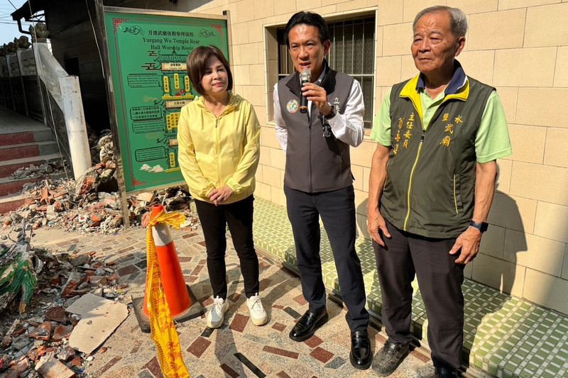 台南鹽水武廟地震受損 林俊憲盼政府專案助整修