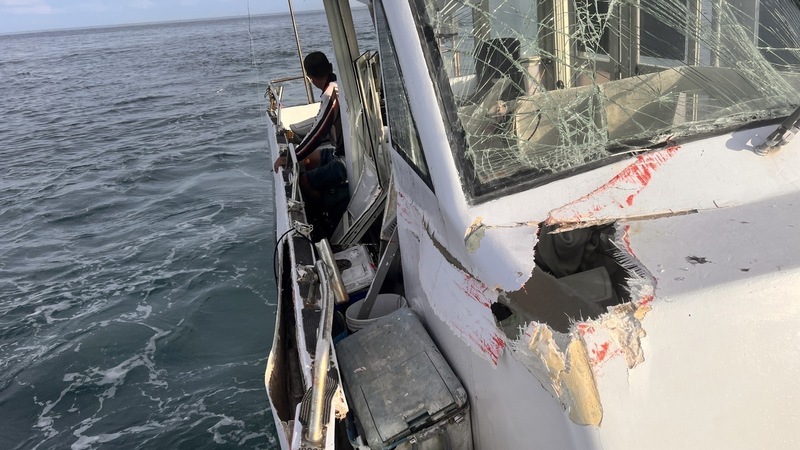 澎湖漁船和快艇擦撞 海巡平安執行拖救