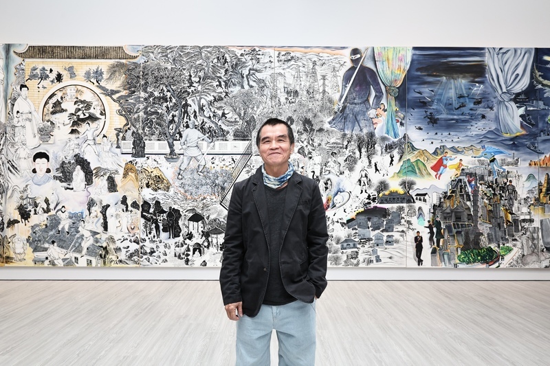 李明則展11公尺畫作 台海危機議題藏其中