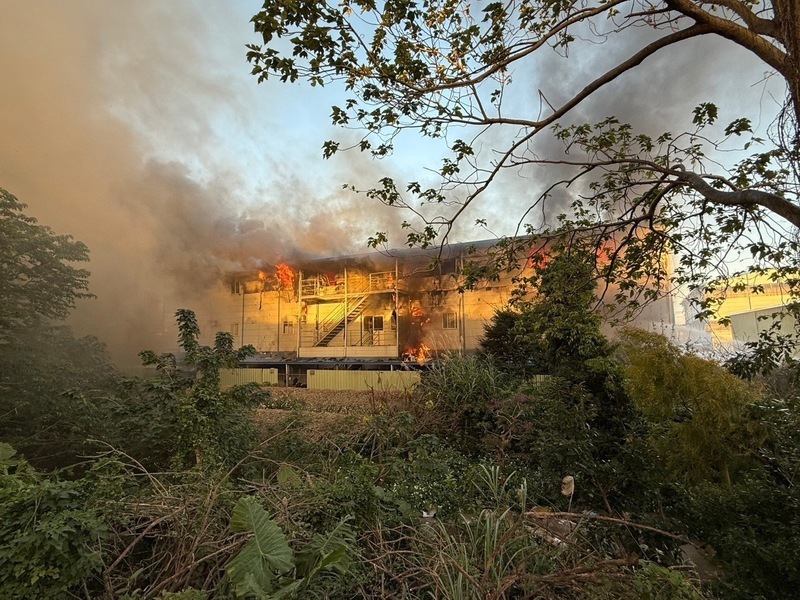 桃園移工宿舍火警 濃煙飄散恐影響交通幸無人傷