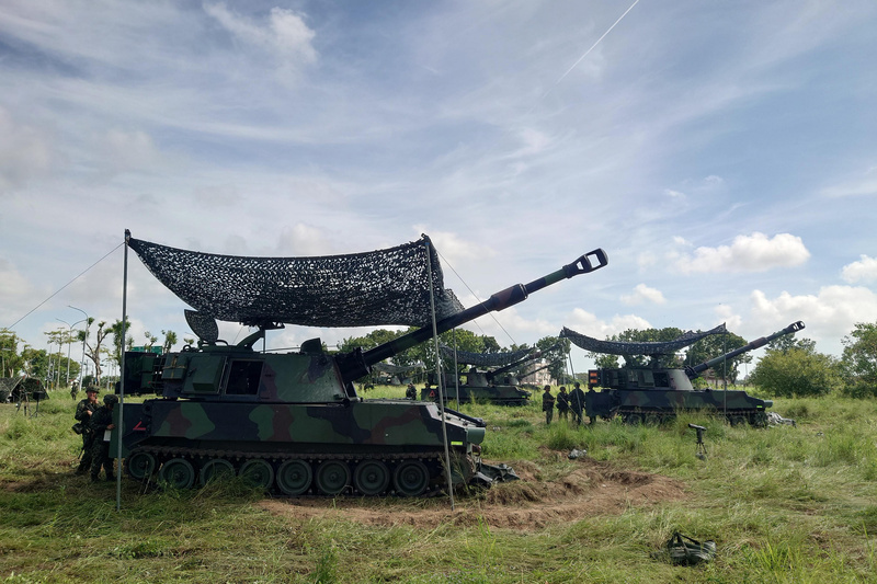 漢光演習模擬敵軍台南上岸 M109A2自走砲殲敵