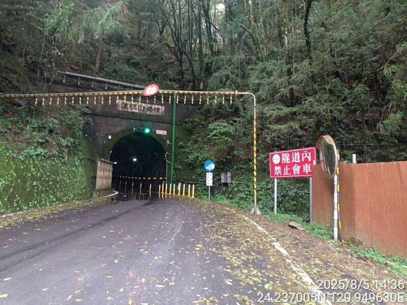 大雪山橫嶺山隧道定期檢測 9日實施交通管制作業