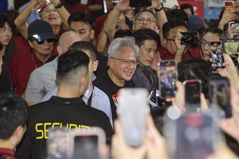 台積電運動會 黃仁勳現身受熱烈歡迎