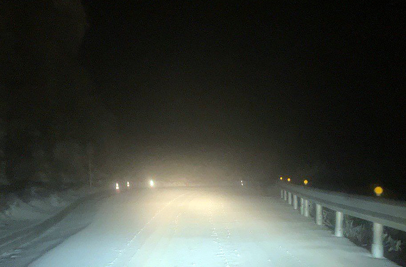 合歡山鳶峰到大禹嶺結冰未融　限加掛雪鏈通行