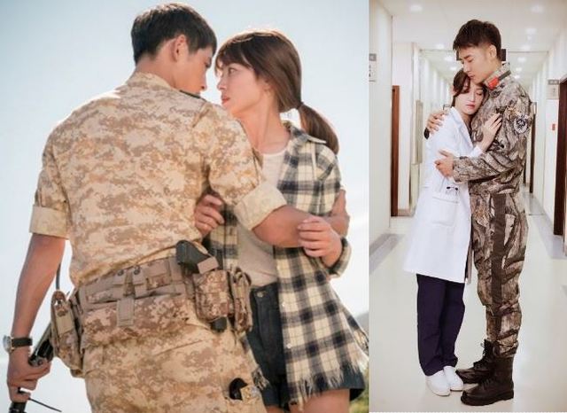 (左)韓劇太陽後裔大賣(右)大陸開拍特勤菁英遭議(網路畫面合成)