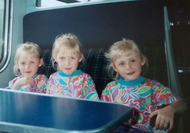 3胞胎從小做什麼都是一起行動.