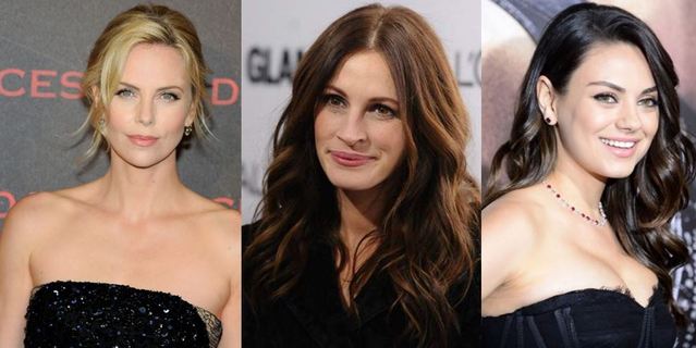 （左起）莎莉賽隆.茱莉亞羅勃茲.蜜拉庫妮絲皆入榜.