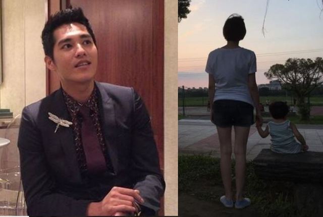 （左）藍正龍出席活動.（右）下個月要生第二胎的周幼婷