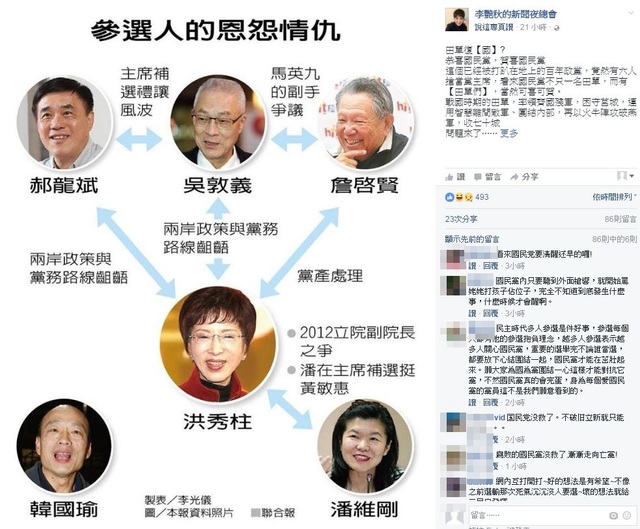 李豔秋臉書PO文