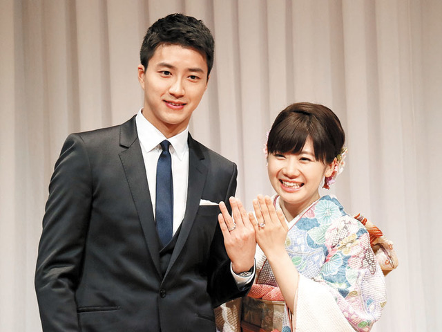 江宏傑和福原愛去年結婚。翻攝畫面。