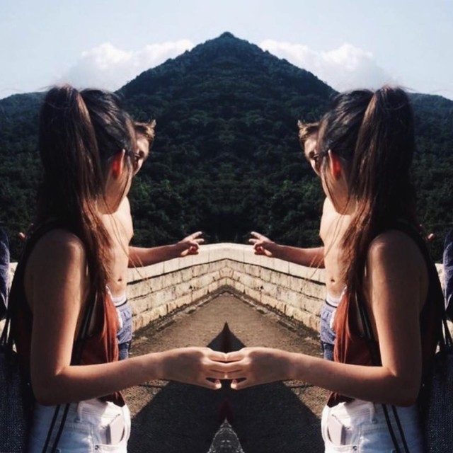 張瑤華與洋男一同爬山，兩人透過網路隔空傳情，關係匪淺。（翻攝自Instagram）