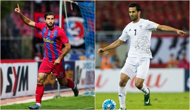 伊朗兩大球星隊長蘇查爾(右)與當家前鋒安薩里法德(左)