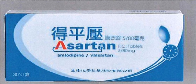 得平壓膜衣錠5/80毫克(衛部藥製字第058570號)。(食藥署提供)