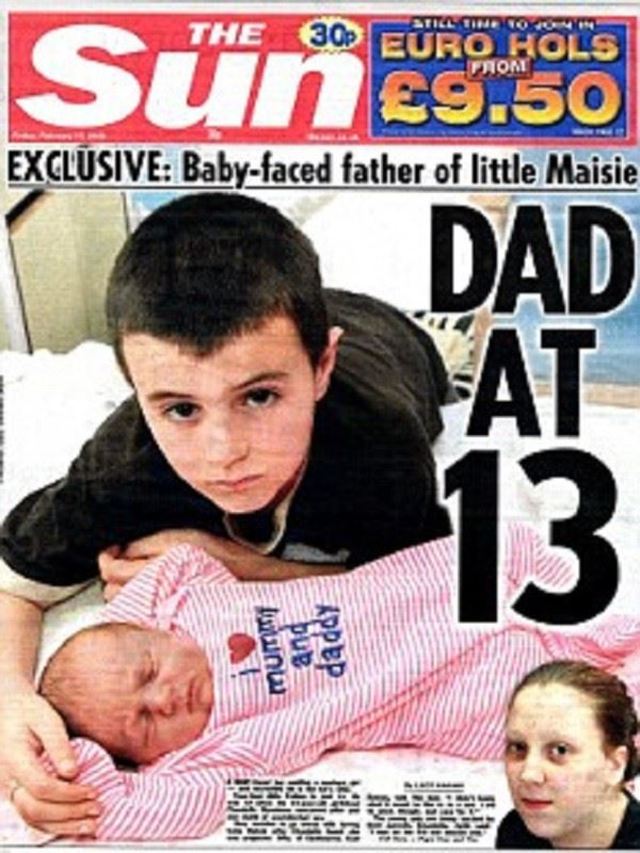 受封「最年輕小爸爸」，成年卻道全是騙局!（圖／翻攝自The Sun）