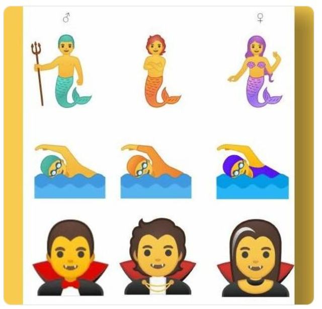 Google設計新版表情符號，去除明顯的性別特徵。(Google提供)