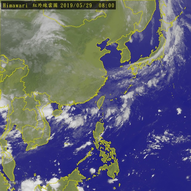 鋒面今天逐漸南移。(氣象局提供)