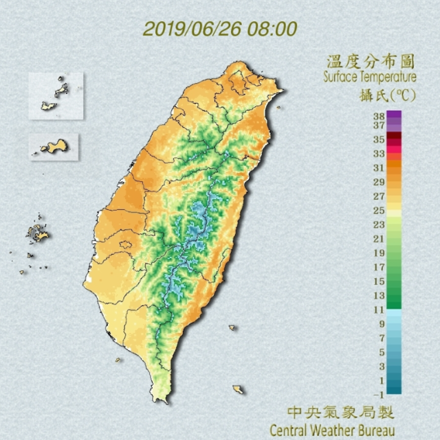 沒下雨時感受仍較悶熱。(氣象局提供)