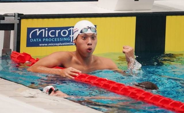 中華泳將王星皓摘銅，改寫了全國紀錄、中華隊游泳在世大運首面獎牌（圖片為大專體總提供）。