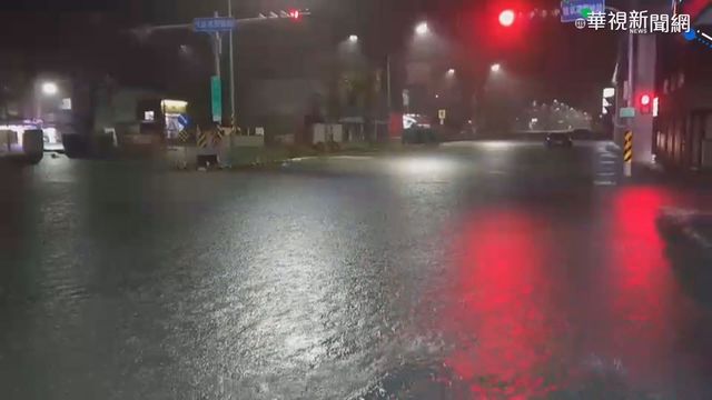 台南市豪雨導致多處淹水