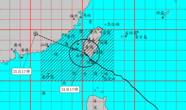 白鹿颱風預估走向。(氣象局提供)