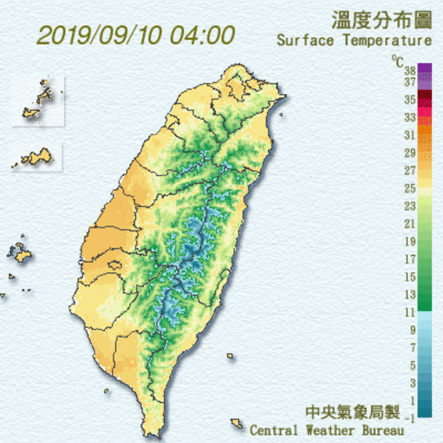 溫度。(氣象局提供)