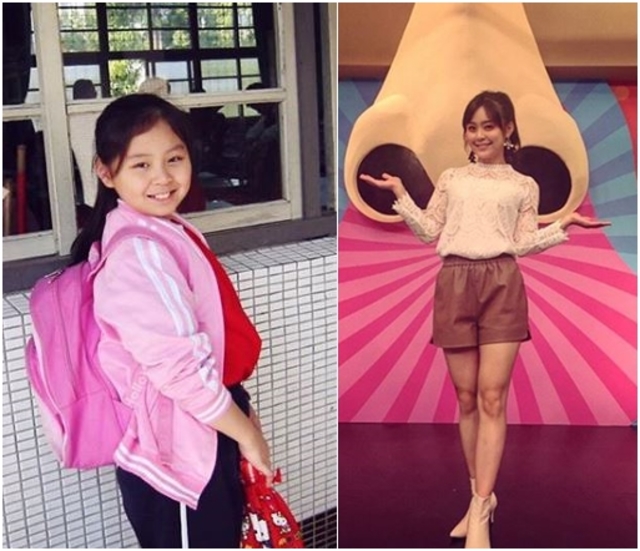 方琦曝光小時候背著書包的可愛模樣