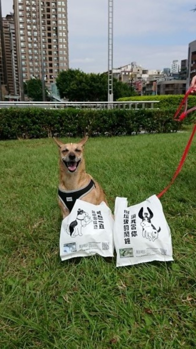 新北市推出5款「公益系列」限定版環保兩用袋。(環保局提供)