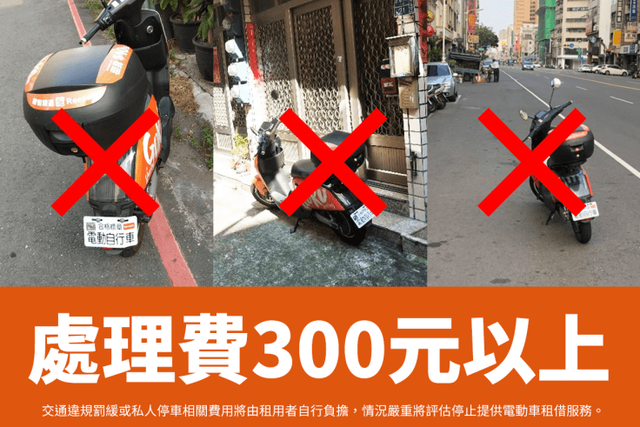 共享電動車Gokube有部分使用者惡意違規。(翻攝自FB)