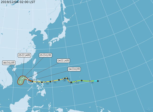 中颱北冕對台無直接影響。(氣象局提供)