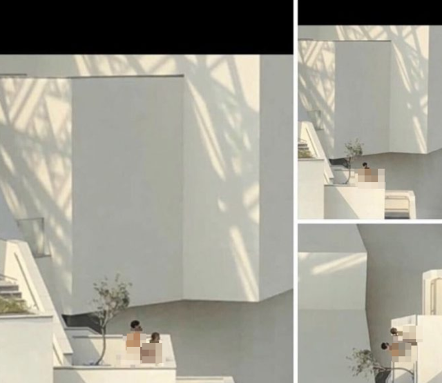 南美館驚見男女在戶外上演「活春宮」 。(翻攝臉書爆料公社)