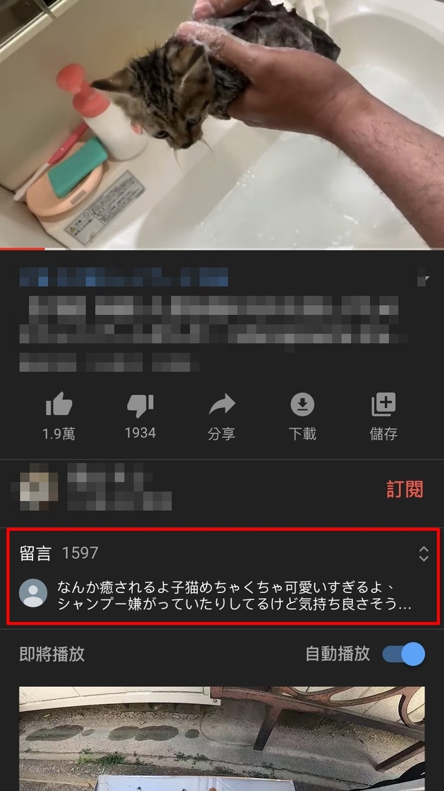 留言區在影片下方。