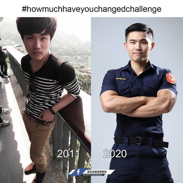 從瘦弱變超壯！ 三重帥警10年挑戰 網：快扛我