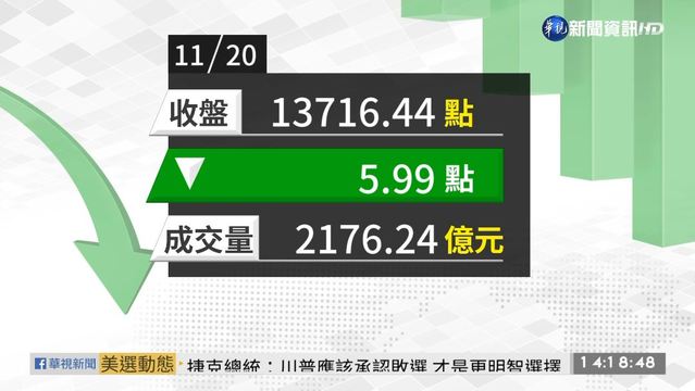2020/11/20 蘋概三王拉回 台股小跌5點力守13700點