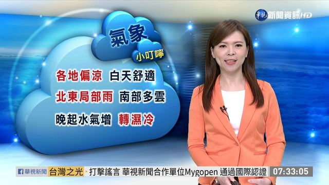 清晨東北季風影響 各地偏涼防寒