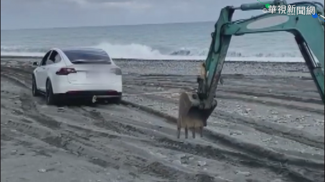 特斯拉困金崙沙灘! 車主是3C大老闆