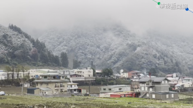 超強寒流來襲 山區下冰霰美如仙境