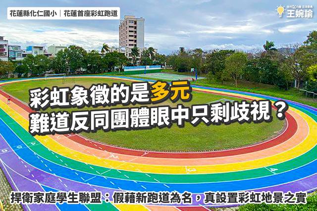 國小「彩虹跑道」遭反同團體抗議！王婉諭：大翻白眼