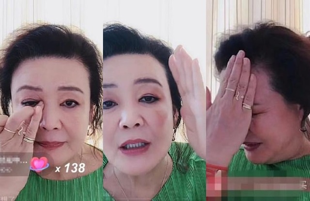 張蘭開直播哭訴。(翻攝微博)